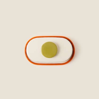 Orla Kiely Sycamore Stripe Butter Dish Orange