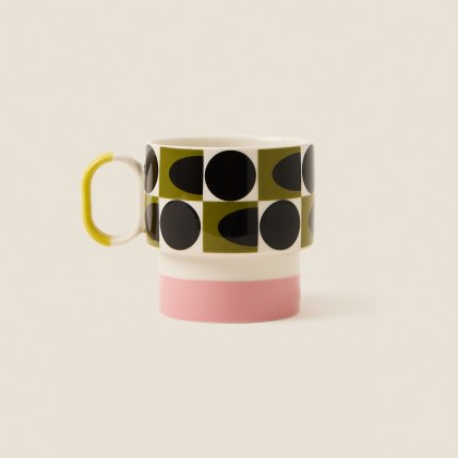 Orla Kiely Spot Square Oval Mug Pink