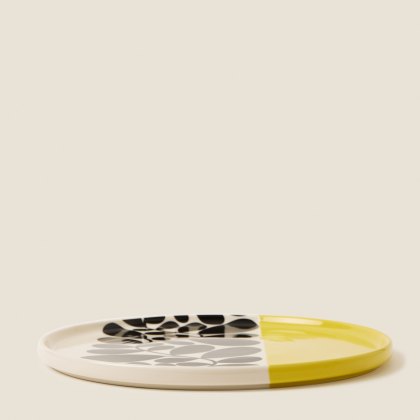 Orla Kiely Sycamore Stripe Round Platter Yellow