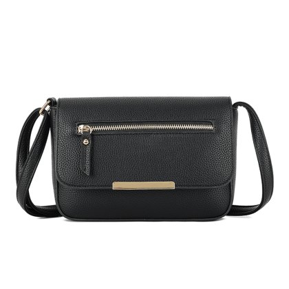 Long & Son Flap Over Shoulder Bag Black