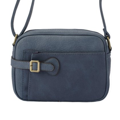Long & Son Zip Top Crossbody Bag Blue
