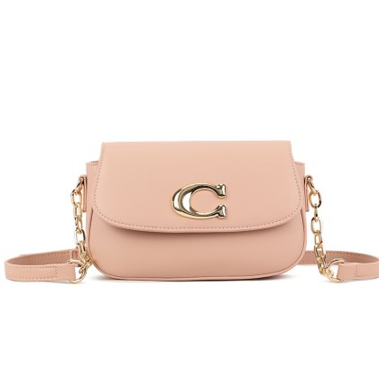 Long & Son Statement Clasp Shoulder Bag Pink