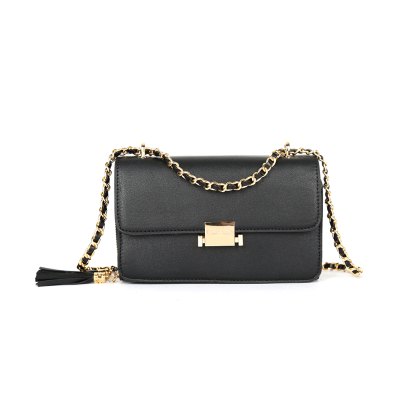 Long & Son Shoulder Bag with Chain Strap Black