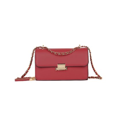 Long & Son Shoulder Bag with Chain Strap Red