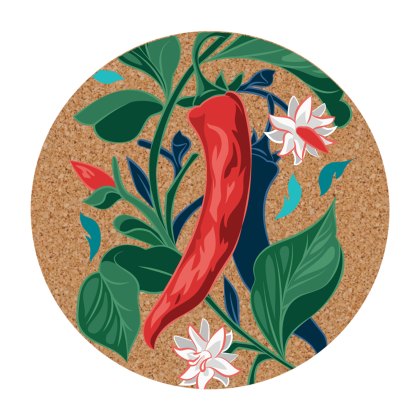 Tradestock Recipe Thief Chilli Round Cork Coaster Set Of 4