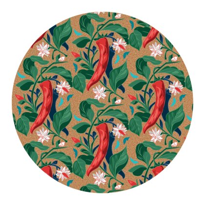 Tradestock Recipe Thief Chilli Round Cork Trivet Placemat