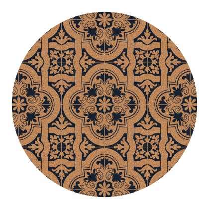 Tradestock Porto Blue Round Cork Trivet Placemat