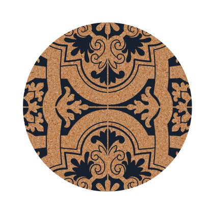 Tradestock Porto Blue Round Cork Coaster