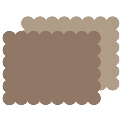 Tradestock Taupe Sandstone Scalloped Flexi Placemats Set Of 2