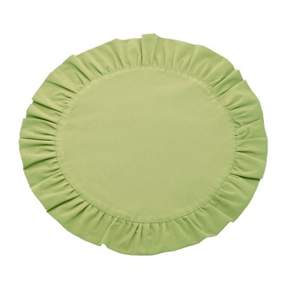 Waltons Circular Ruffle Edge Placemat Pale Olive