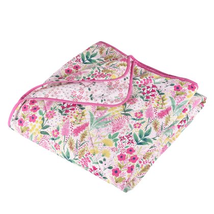 Catherine Lansfield Tilly Floral Pink Bedspread