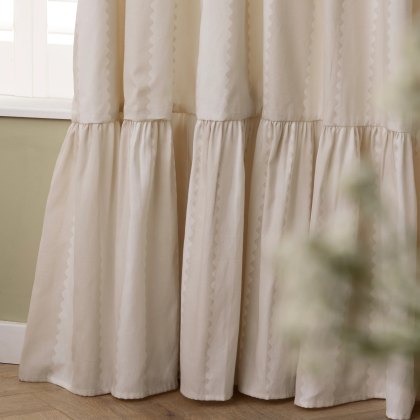 Wylder Birdie Stripe Pencil Pleat Curtains Oatmilk