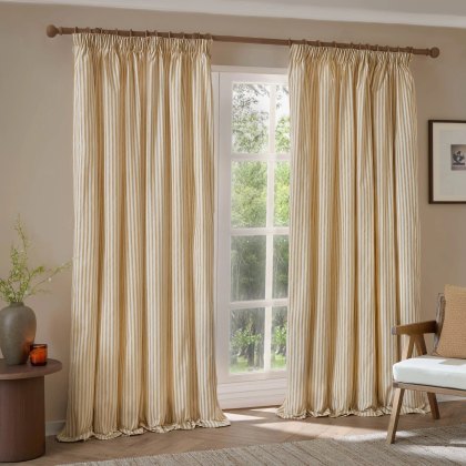 Yard Hebden Pencil Pleat Curtains Honey Yellow