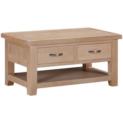 Wiltshire Oak Coffee Table With 2 Drawers