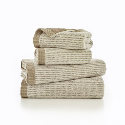 The Lyndon Company Willow Weave Stripe Towels Natural