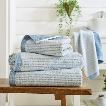 The Lyndon Company Willow Weave Stripe Towels Blue