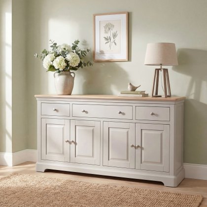 Broadway 4 Door 3 Drawer Sideboard in Grey Mist
