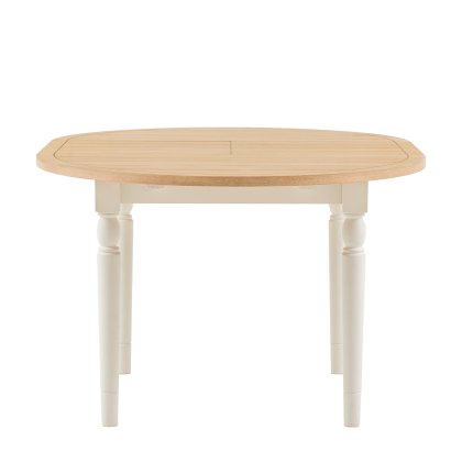 Gallery Direct Eton Round Extending Dining Table & 6 Upholstered Chairs in White