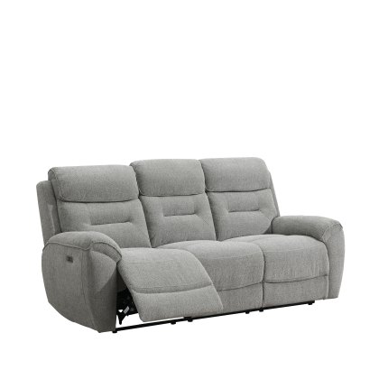 Keswick 3 Seater Power Recliner Sofa in Light Grey