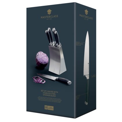 Masterclass Trojan 5 Piece Knife Block