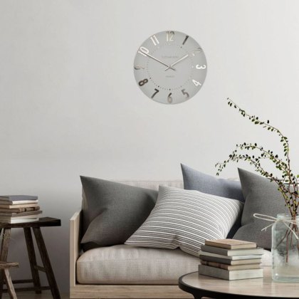 12" Mulberry Wall Clock Silver Cloud 12" Mulberry Wall Clock Silver Cloud