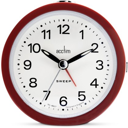 Acctim Elana Analogue Alarm Clock Red