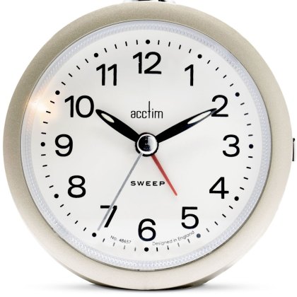 Acctim Elana Analogue Alarm Clock Champagne