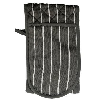 Le Chateau Butchers Stripe Double Oven Glove Grey Le Chateau Butchers Stripe Double Oven Glove Grey