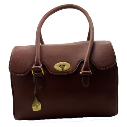 Ashwood Leather Turn Lock Handbag Tan