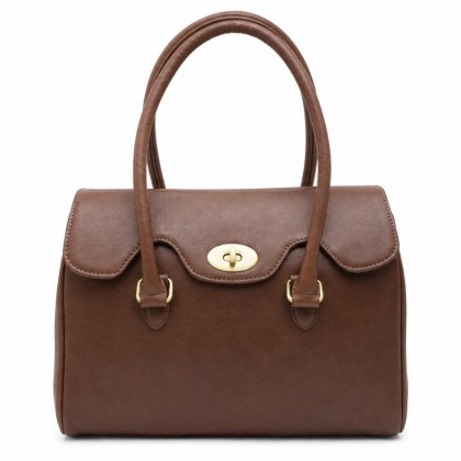 Ashwood Leather Turn Lock Handbag Tan Ashwood Leather Turn Lock Handbag Tan