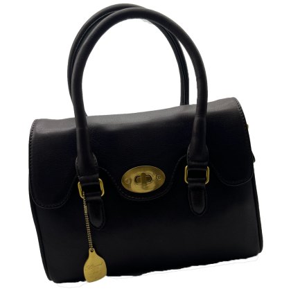 Ashwood Leather Turn Lock Grab Bag Brown Ashwood Leather Turn Lock Grab Bag Brown