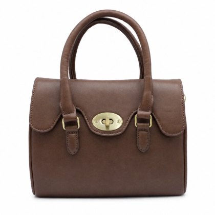 Ashwood Leather Turn Lock Grab Bag Tan Ashwood Leather Turn Lock Grab Bag Tan