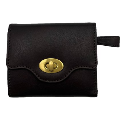 Ashwood Leather Turn Lock Wallet Brown Ashwood Leather Turn Lock Wallet Brown