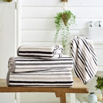 Deyongs Bliss Linear Stripe Towels Chrome