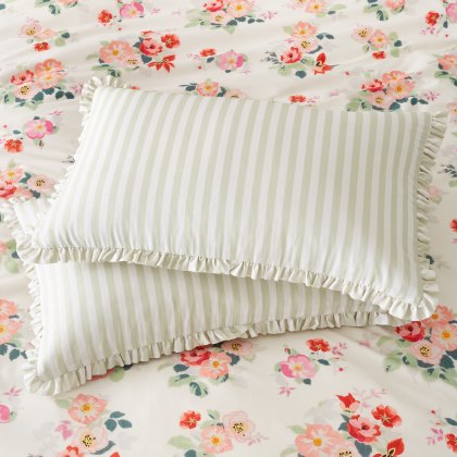 Cath Kidston Canopy Stripe Pillowcase Pair Green Cath Kidston Canopy Stripe Pillowcase Pair Green