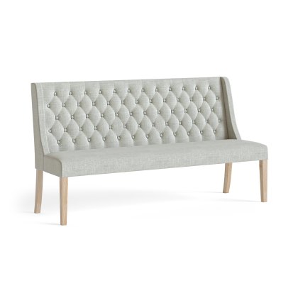 Casterton White Wash Button Dining Bench in Natural Casterton White Wash Button Dining Bench in Natural
