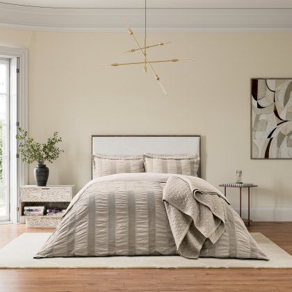 Bedeck of Belfast Woven Waffle Stripe Duvet Set Linen Bedeck of Belfast Woven Waffle Stripe Duvet Set Linen