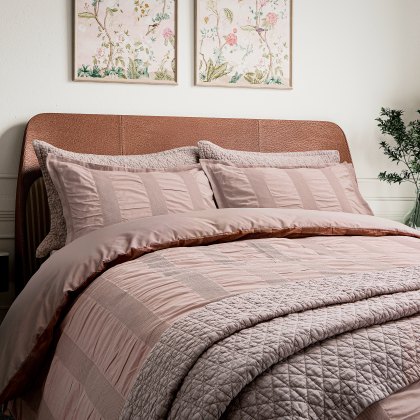 Bedeck of Belfast Woven Waffle Stripe Duvet Set Pink Bedeck of Belfast Woven Waffle Stripe Duvet Set Pink