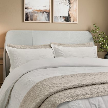 Bedeck of Belfast Woven Waffle Stripe Duvet Set White Bedeck of Belfast Woven Waffle Stripe Duvet Set White
