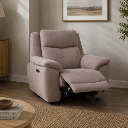 Newport Power Recliner Chair in Dexter Nutmeg