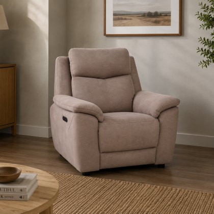 Newport Power Recliner Chair in Dexter Nutmeg