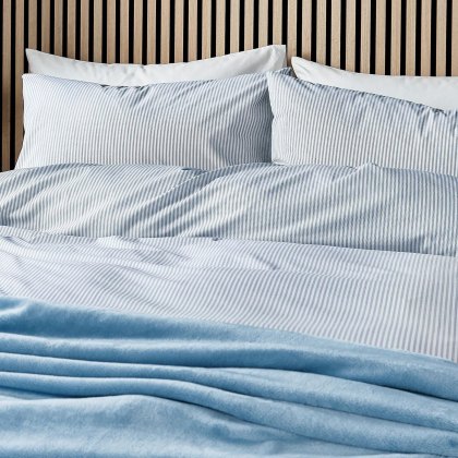 Helena Springfield Calico and Chalk Twill Stripe Duvet Set Blue Helena Springfield Calico and Chalk Twill Stripe Duvet Set Blue