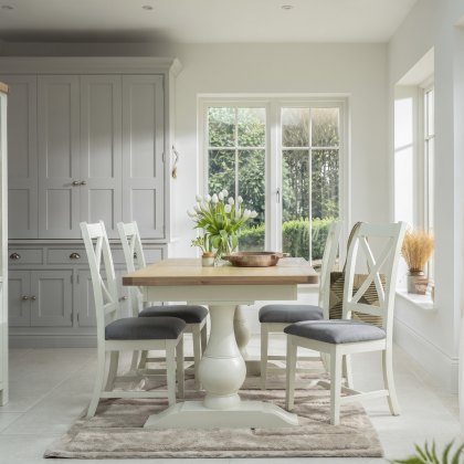 Salthouse 1.6m Extending Refectory Dining Table with 4 Cross Back Chairs Salthouse 1.6m Extending Refectory Dining Table with 4 Cross Back Chairs