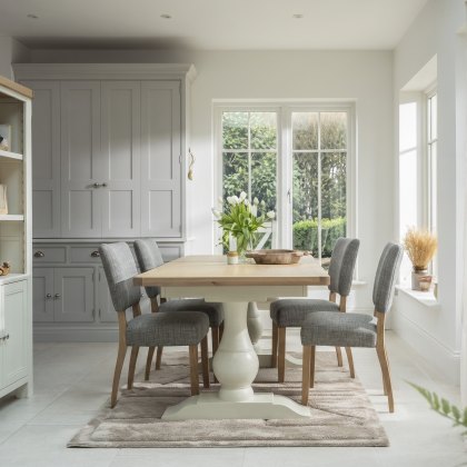 Salthouse 1.6m Extending Refectory Dining Table with 4 Upholstered Chairs