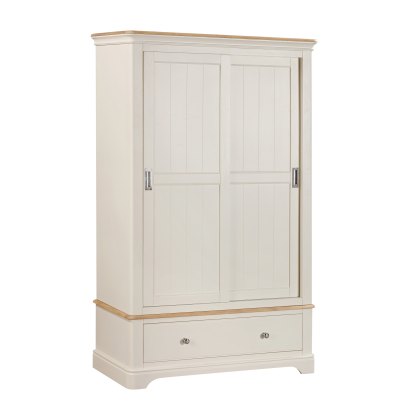 Avignon Double Wardrobe with Sliding Doors & 1 Drawer Avignon Double Wardrobe with Sliding Doors & 1 Drawer