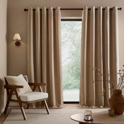 Yard Heath Washed Velvet Eyelet Curtains Linen Yard Heath Washed Velvet Eyelet Curtains Linen