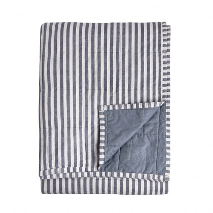Yard Hebden Stripe Bedspread Navy/Denim Yard Hebden Stripe Bedspread Navy/Denim