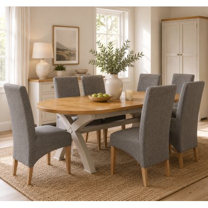 Kingsbury Stone Extending Oval Dining Table