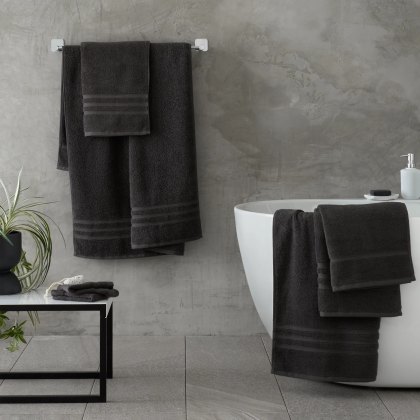 Catherine Lansfield Zero Twist Towels Charcoal Catherine Lansfield Zero Twist Towels Charcoal