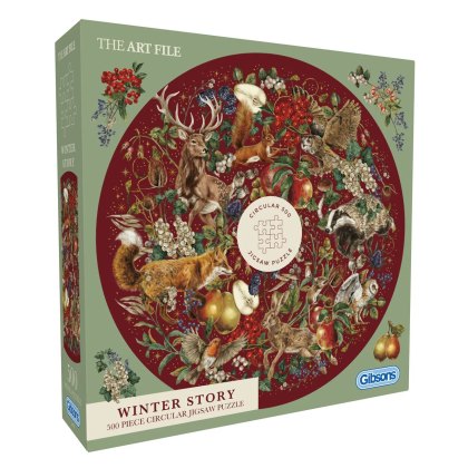 Gibsons Winter Story 500pc Circular Puzzle Gibsons Winter Story 500pc Circular Puzzle